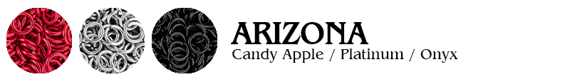 Arizona Football Jump Rings : Candy Apple / Platinum / Onyx