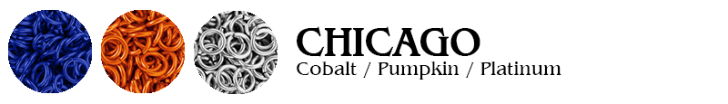 Chicago Football Jump Rings : Cobalt / Pumpkin / Platinum