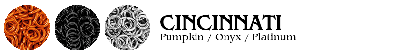 Cincinnati Football Jump Rings : Pumpkin / Onyx / Platinum