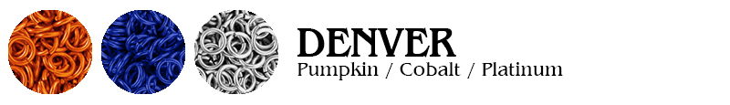 Denver Football Jump Rings : Pumpkin / Cobalt / Platinum