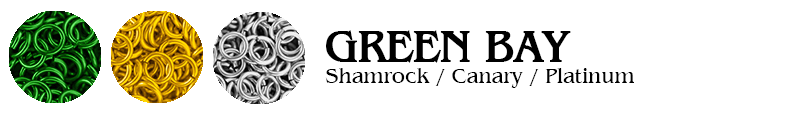 Green Bay Football Jump Rings : Shamrock / Canary / Platinum