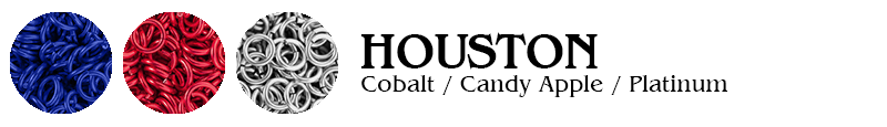 Houston Football Jump Rings : Cobalt / Candy Apple / Platinum