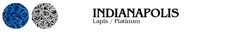 Indianapolis Football Jump Rings : Lapis / Platinum