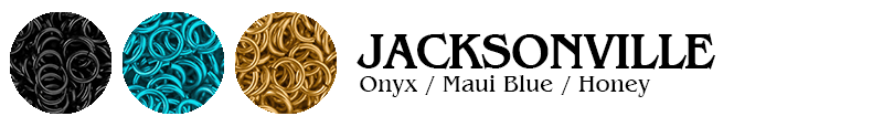 Jacksonville Football Jump Rings : Onyx / Maui Blue / Honey