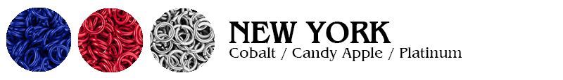 New York Football Jump Rings : Cobalt / Candy Apple / Platinum