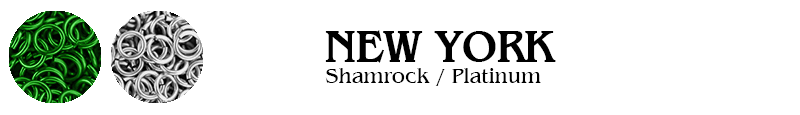 New York Football Jump Rings : Shamrock / Platinum