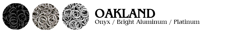 Oakland Football Jump Rings : Onyx / Bright Aluminum / Platinum