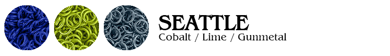 Seattle Football Jump Rings : Cobalt / Lime / Gunmetal