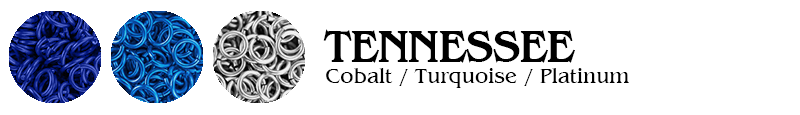 Tennessee Football Jump Rings : Cobalt / Turquoise / Platinum